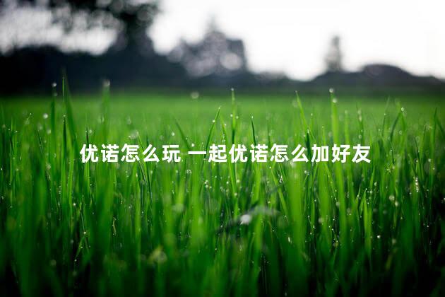 优诺怎么玩 一起优诺怎么加好友